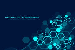 Abstracte hexagonale achtergrond met golven Hexagonale moleculaire structuren Futuristische technologieachtergrond in wetenschap royalty-vrije illustratie Abstracte hexagonale achtergrond met golven Hexagonale moleculaire structuren Futuristische technologieachtergrond in wetenschap royalty-vrije illustratie