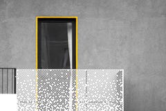 Abstracte moderne architectuur met balkon en venster stock afbeelding Abstracte moderne architectuur met balkon en venster stock afbeelding