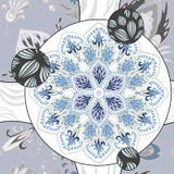 Abstracte naadloze patcworktegel met bloemenornament Arabisch of o stock illustratie Abstracte naadloze patcworktegel met bloemenornament Arabisch of o stock illustratie