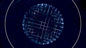 Abstracte roterende van de gebiedkader en radar golven die op zwarte achtergrond, cellulair mededeling of onderzoeksconcept pulse stock illustratie Abstracte roterende van de gebiedkader en radar golven die op zwarte achtergrond, cellulair mededeling of onderzoeksconcept pulse stock illustratie