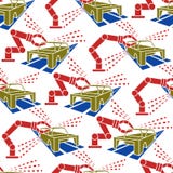 Abstrakcjonistycznego constructionism samochodu bezszwowa deseniowa produkcja royalty ilustracja Abstrakcjonistycznego constructionism samochodu bezszwowa deseniowa produkcja royalty ilustracja