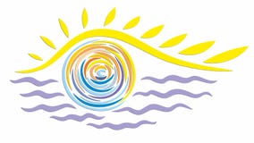 Abstrakcjonistyczny logo słońce i morze royalty ilustracja Abstrakcjonistyczny logo słońce i morze royalty ilustracja