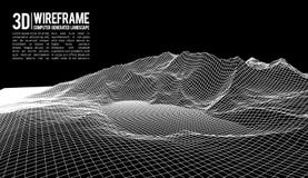 Abstrakcjonistyczny wektorowy wireframe krajobrazu tło Cyberprzestrzeni siatka 3d technologii wireframe wektoru ilustracja cyfrow Fotografia Stock Abstrakcjonistyczny wektorowy wireframe krajobrazu tło Cyberprzestrzeni siatka 3d technologii wireframe wektoru ilustracja cyfrow Fotografia Stock
