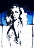 abstrakcyjna portret kobiety fałszywy mody tła komputerowy ekranu royalty ilustracja abstrakcyjna portret kobiety fałszywy mody tła komputerowy ekranu royalty ilustracja