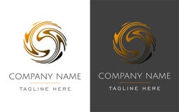 Abstrakt apelsinrundacirkel Logo Vector Icon stock illustrationer Abstrakt apelsinrundacirkel Logo Vector Icon stock illustrationer