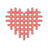 Abstrakt begrepp perforerade den röda hjärtasymbolen, plast- förälskelsesymbol Rutiga valentin, cellemblem Matt enkel pictogram f royaltyfri illustrationer Abstrakt begrepp perforerade den röda hjärtasymbolen, plast- förälskelsesymbol Rutiga valentin, cellemblem Matt enkel pictogram f royaltyfri illustrationer