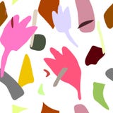 Abstrakt sömlös modell av ljust färgade fläckar Hand drog beståndsdelar Abstrakta böjliga beståndsdelar för pastell vektor illustrationer Abstrakt sömlös modell av ljust färgade fläckar Hand drog beståndsdelar Abstrakta böjliga beståndsdelar för pastell vektor illustrationer