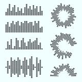 Abstrakt utjämnare av musik av olika former Symbol monokrom, symbol Vektordesignbeståndsdelen isolerade vitt vektor illustrationer Abstrakt utjämnare av musik av olika former Symbol monokrom, symbol Vektordesignbeståndsdelen isolerade vitt vektor illustrationer