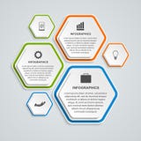 Abstrakte Geschäftswahlen infographics Schablone des Hexagons 3D stock abbildung Abstrakte Geschäftswahlen infographics Schablone des Hexagons 3D stock abbildung