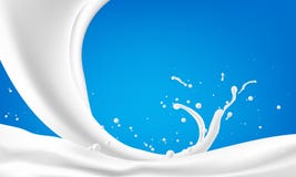 Abstrakte Hintergrundkräuselungsmilch auf blauem Hintergrund stock abbildung Abstrakte Hintergrundkräuselungsmilch auf blauem Hintergrund stock abbildung