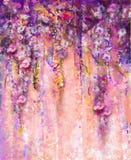 Abstrakte rosa und violette Farbe blüht, Aquarellmalerei han vektor abbildung Abstrakte rosa und violette Farbe blüht, Aquarellmalerei han vektor abbildung