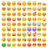 Abstrakter lustiger Satz Emoticons Satz von Emoji lizenzfreie abbildung Abstrakter lustiger Satz Emoticons Satz von Emoji lizenzfreie abbildung