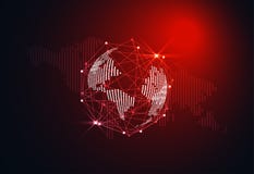 Abstraktes Welt-wireframe Digitaltechnik und Karte punktieren Konzept vektor abbildung Abstraktes Welt-wireframe Digitaltechnik und Karte punktieren Konzept vektor abbildung