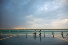 Corniche beach before raining, Abudhabi, UAE stock photography Corniche beach before raining, Abudhabi, UAE stock photography