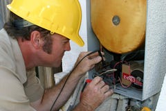 AC Repairman Closeup Royalty Free Stock Photos AC Repairman Closeup Royalty Free Stock Photos