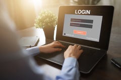 Access window. Enter login and password. Cyber protection. Information privacy. Internet and technology concept. stock photo Access window. Enter login and password. Cyber protection. Information privacy. Internet and technology concept. stock photo