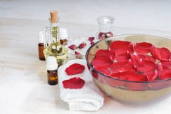 Accessories for manicure with hand bath stock photography Accessories for manicure with hand bath stock photography