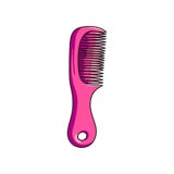 Accessorio rosa di lavoro di parrucchiere del pettine dei capelli isolato su fondo bianco illustrazione vettoriale Accessorio rosa di lavoro di parrucchiere del pettine dei capelli isolato su fondo bianco illustrazione vettoriale