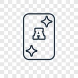 Ace del icono linear del vector del concepto de los corazones aislado en transparente ilustración del vector Ace del icono linear del vector del concepto de los corazones aislado en transparente ilustración del vector