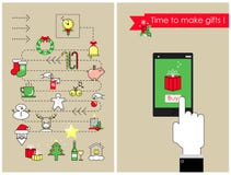 Achats de Noël pour des cadeaux faisant des emplettes pour les vacances Vecteur illustration de vecteur Achats de Noël pour des cadeaux faisant des emplettes pour les vacances Vecteur illustration de vecteur