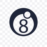 Acht bal transparant pictogram Het ontwerp van het acht balsymbool van Arcad stock illustratie Acht bal transparant pictogram Het ontwerp van het acht balsymbool van Arcad stock illustratie
