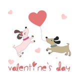 ACOPLE CÃES DO CARTÃO PARA O DIA DE VALENTIN DO SAN ilustração stock ACOPLE CÃES DO CARTÃO PARA O DIA DE VALENTIN DO SAN ilustração stock