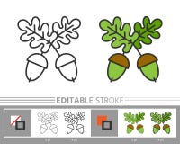 Acorn editable stroke linear icon coloring page stock illustration Acorn editable stroke linear icon coloring page stock illustration