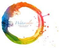 Acrylique de cercle et fond abstraits d'aquarelle image libre de droits Acrylique de cercle et fond abstraits d'aquarelle image libre de droits
