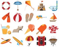 Activit?s et objets d'heure d'?t? illustration stock Activit?s et objets d'heure d'?t? illustration stock