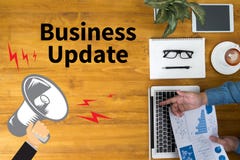 Actualización del negocio stock de ilustración Actualización del negocio stock de ilustración