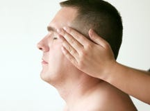 Acupressure - Kopf lizenzfreie stockfotografie Acupressure - Kopf lizenzfreie stockfotografie