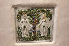 Adam and Eve ceramic tile. royalty free stock photo Adam and Eve ceramic tile. royalty free stock photo
