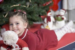 Adorable Girl At Christmas Time Stock Photography