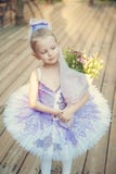 Adorable Little Ballerina In The Autumn Light Royalty Free Stock Photography