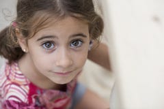 Adorable little girl combed with pigtails royalty free stock photos Adorable little girl combed with pigtails royalty free stock photos