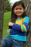 Adorable Little Girl Leaning Up Against Tree Royalty Free Stock Photo Adorable Little Girl Leaning Up Against Tree Royalty Free Stock Photo
