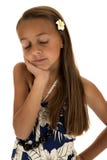 Adorable tan girl wearing an island dress dreaming stock photos Adorable tan girl wearing an island dress dreaming stock photos