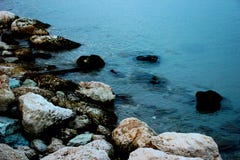 Adriatic sea washing a shore full of stones royalty free stock photos Adriatic sea washing a shore full of stones royalty free stock photos