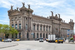 Aduana de Barcelona, stary customs budować projektuję Sagnier Villavecchia budowałem w neoklasycznym stylu przy Portowym Vell Fotografia Royalty Free