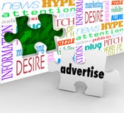 Adverteer Word de Muur van het Raadselstuk Marketing Verkopende Producten Serv vector illustratie Adverteer Word de Muur van het Raadselstuk Marketing Verkopende Producten Serv vector illustratie