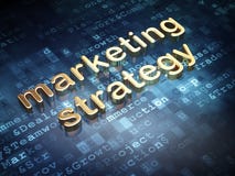 Advertising Concept: Golden Marketing Strategy On Digital Background Stock Photo Advertising Concept: Golden Marketing Strategy On Digital Background Stock Photo