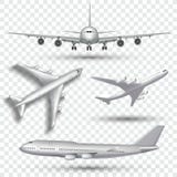 Aerei, aeroplano, aereo di linea nel vettore differente di punto di vista Insieme dell'illustrazione della facciata frontale e de illustrazione di stock Aerei, aeroplano, aereo di linea nel vettore differente di punto di vista Insieme dell'illustrazione della facciata frontale e de illustrazione di stock
