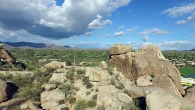 Aerial Arizona Boulders pedestal down
