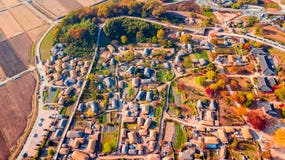 Aerial landscape of hanok village in Jeonju, South Korea. royalty free stock photo Aerial landscape of hanok village in Jeonju, South Korea. royalty free stock photo