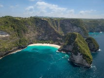 Aerial Manta Bay or Kelingking Beach on Nusa Penida Island, Bali, Indonesia royalty free stock photo Aerial Manta Bay or Kelingking Beach on Nusa Penida Island, Bali, Indonesia royalty free stock photo