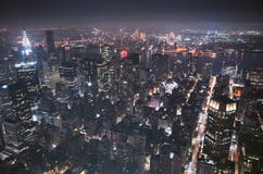 Aerial night view of the New York City. Stock Image Aerial night view of the New York City. Stock Image