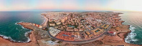 Aerial Panoramic Photo Of Torrevieja Cityscape. Spain Royalty Free Stock Photo