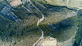 Aerial photo of a road in the Pyrenees mountains. Aerial photo of a road in the mountains, Spain Royalty Free Stock Photography Aerial photo of a road in the Pyrenees mountains. Aerial photo of a road in the mountains, Spain Royalty Free Stock Photography