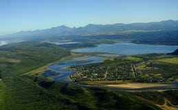 Aerial photo of Sedgefield, Garden Route, South Africa royalty free stock images Aerial photo of Sedgefield, Garden Route, South Africa royalty free stock images