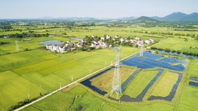 Aerial photo of the beautiful countryside of south China in autumn royalty free stock photography Aerial photo of the beautiful countryside of south China in autumn royalty free stock photography